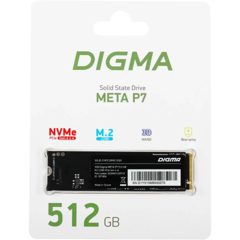 Накопитель SSD 512Gb Digma Meta P7 (DGSM4512GP73T)