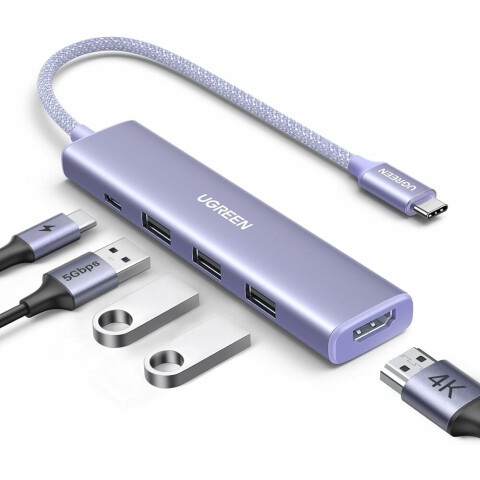 Док-станция UGREEN Revodok Stilvolle Serie 5-IN-1 USB-C Hub Creamy Purple