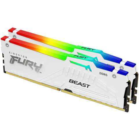 Оперативная память 64Gb DDR5 5600MHz Kingston Fury Beast White RGB (KF556C36BWEAK2-64) (2x32Gb KIT)