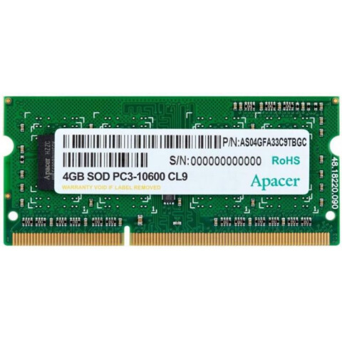 Оперативная память 4Gb DDR-III 1333MHz Apacer SO-DIMM (DS.04G2J.K9M)