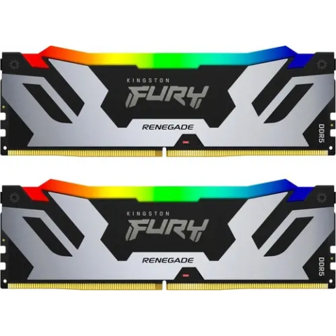 Оперативная память 32Gb DDR5 8000MHz Kingston Fury Renegade Silver RGB (KF580C38RSAK2-32) (2x16Gb KIT)