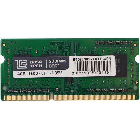 Оперативная память 4Gb DDR3 1600MHz BaseTech SO-DIMM (BTD3LNB-1600-CL11-4GN)