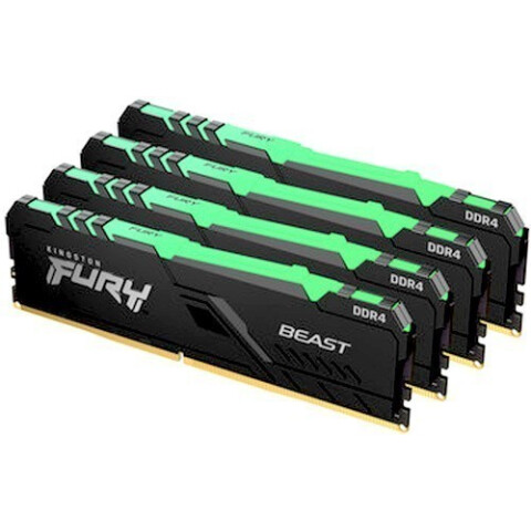 Оперативная память 32Gb DDR4 2666MHz Kingston Fury Beast RGB (KF426C16BBAK4/32) (4x8Gb KIT)