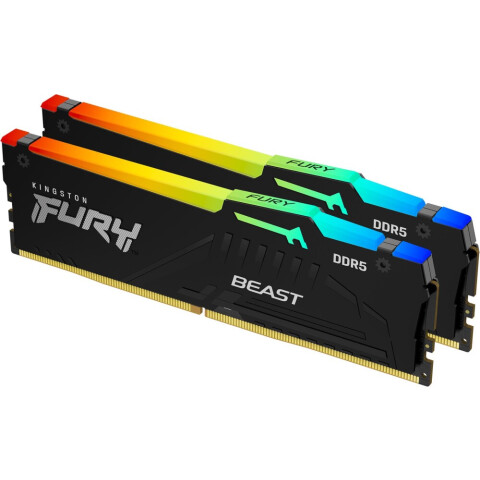 Оперативная память 32Gb DDR5 5200MHz Kingston Fury Beast RGB (KF552C40BBAK2-32) (2x16Gb KIT)