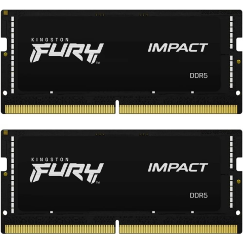 Оперативная память 16Gb DDR5 4800MHz Kingston Fury Impact SO-DIMM (KF548S38IBK2-16) (2x8Gb KIT)