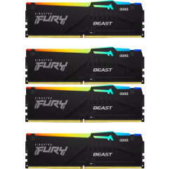 Оперативная память 64Gb DDR5 5200MHz Kingston Fury Beast Black RGB (KF552C40BBAK4-64) (4x16Gb KIT)_0