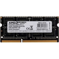Оперативная память 4Gb DDR-III 1333MHz AMD SO-DIMM (R334G1339S1S-U) RTL_0