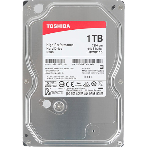 Жёсткий диск 1Tb SATA-III Toshiba P300 (HDWD110UZSVA)