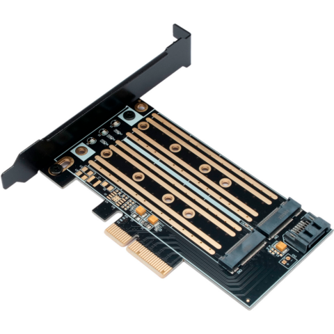 Переходник PCI-E - M.2 Gembird MF-PCIE-NVME-SATA