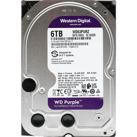 Жёсткий диск 6Tb SATA-III WD Purple (WD63PURU)