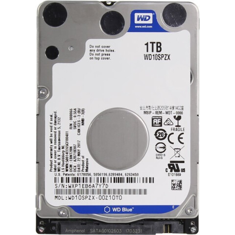 Жёсткий диск 2.5" 1Tb SATA-III WD Blue (WD10SPZX)