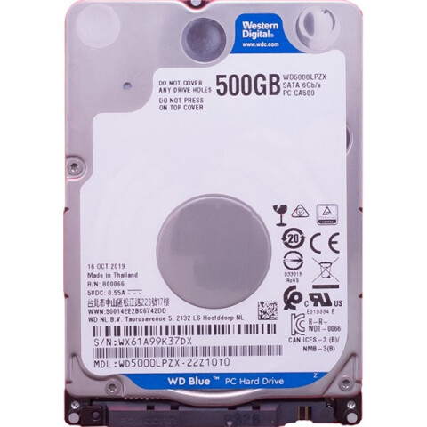 Жёсткий диск 2.5" 500Gb SATA-III WD Blue (WD5000LPZX)