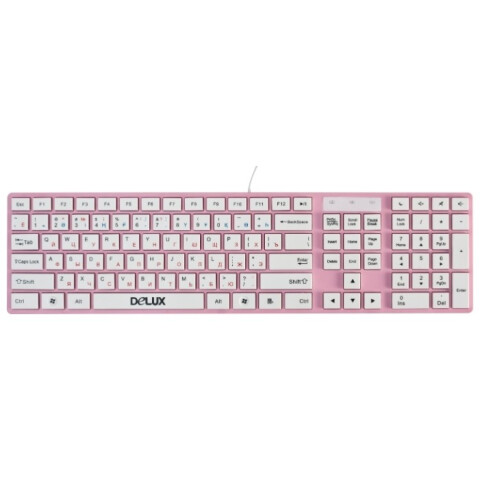 Клавиатура Delux K1000 Pink/White