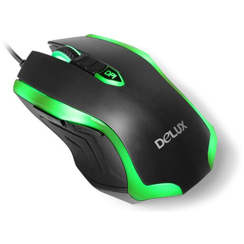 Мышь Delux M556 Black/Green