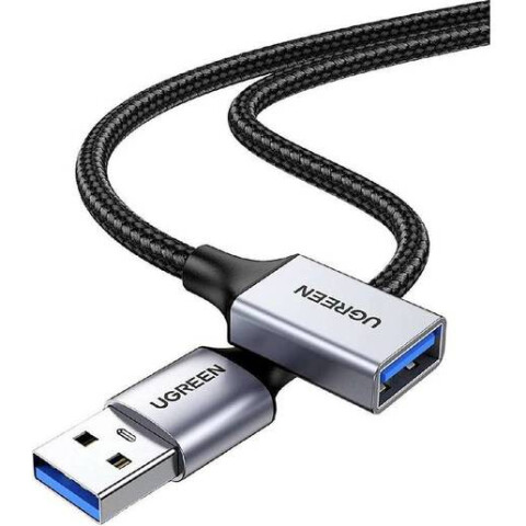 Кабель удлинительный USB 3.0 A (M) - A (F), 1м, UGREEN US115 Black