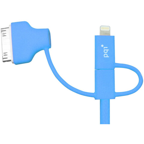 Кабель USB - microUSB/Lightning/30-pin, 0.9м, PQI PQI-iCABLE-MULTIPLUG-BL