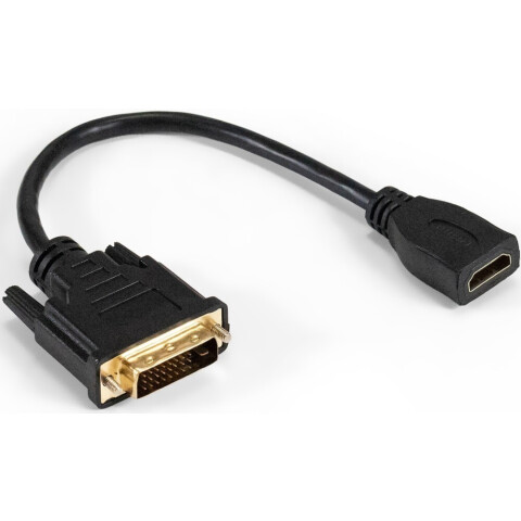 Переходник HDMI (F) - DVI-D (M), ExeGate EX-CC-HDMIF-DVIM-0.15