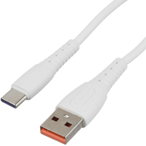 Кабель USB - USB Type-C, 1м, GoPower GP07T White