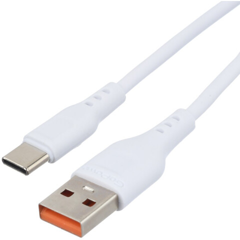 Кабель USB - USB Type-C, 2м, GoPower GP01T White