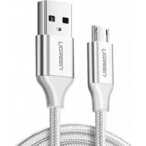 Кабель USB A (M) - microUSB B (M), 1.5м, UGREEN US290 White