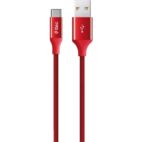 Кабель USB - USB Type-C, 1.2м, ttec 2DK18 Red