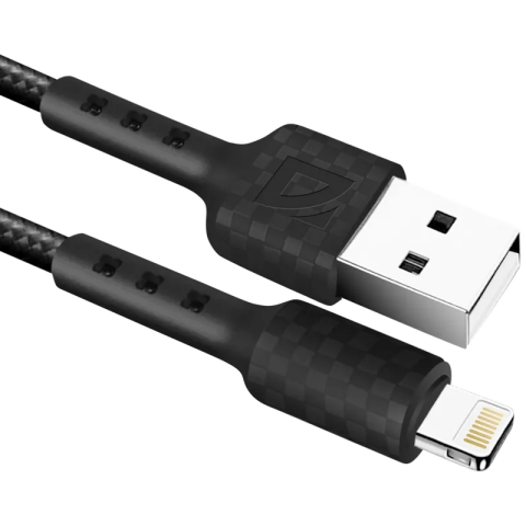 Кабель USB - Lightning, 1м, Defender F181 Black