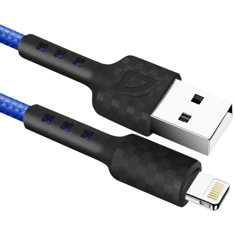 Кабель USB - Lightning, 1м, Defender F181 Blue