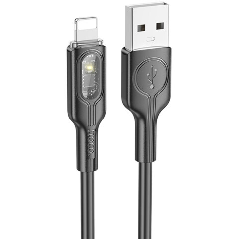 Кабель USB - Lightning, 1.2м, HOCO U120 Transparent Explore Black