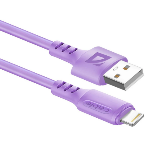 Кабель USB - Lightning, 1м, Defender F207 Violet