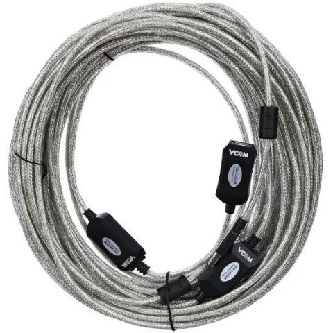 Кабель удлинительный USB 2.0 A (M) - A (F), 25м, VCOM VUS7049-25M
