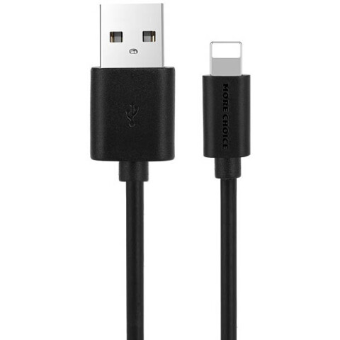 Кабель USB - Lightning, 1м, More Choice K13i Black