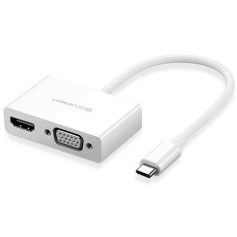 Переходник USB Type-C - HDMI (F) + VGA (F), UGREEN MM123