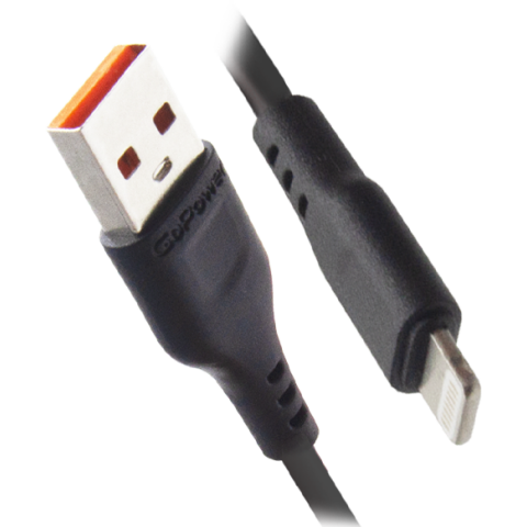 Кабель USB - Lightning, 1м, GoPower GP01L Black