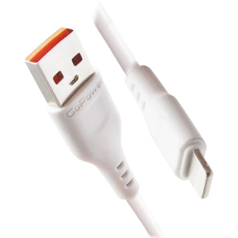 Кабель USB - Lightning, 1м, GoPower GP01L White