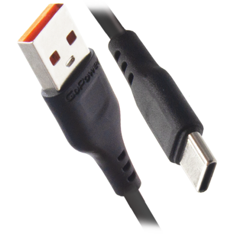 Кабель USB - USB Type-C, 1м, GoPower GP01T Black