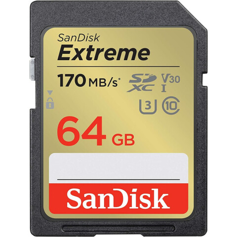 Карта памяти 64Gb SD SanDisk Extreme (SDSDXV2-064G-GNCIN)