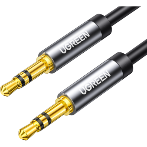 Кабель 3.5 Jack (M) - 3.5 Jack (M), 2м, UGREEN AV119 Grey/Black