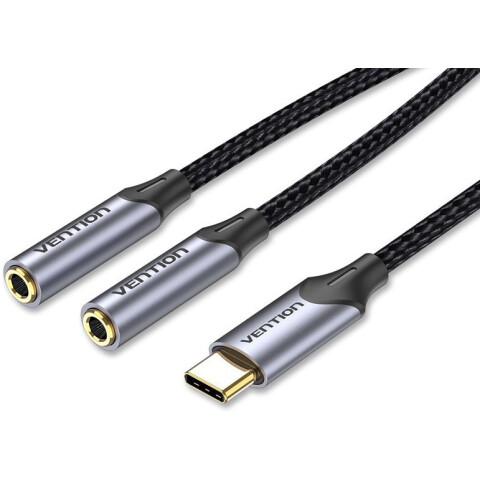 Переходник USB Type-C - 2x mini jack 3.5мм, Vention BGNHY