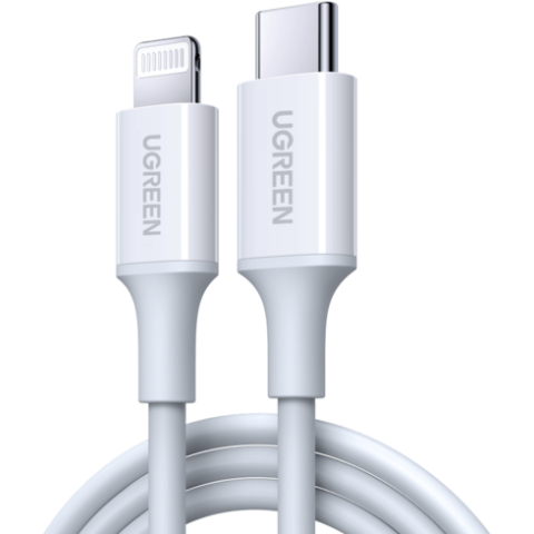 Кабель USB Type-C - Lightning, 0.25м, UGREEN US171 White