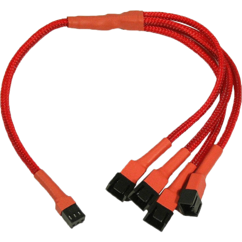 Разветвитель 3-pin - 4x 3-pin Nanoxia NX34A30R Red