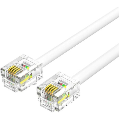 Кабель телефонный 6p4c (M) - (M), 2м, Vention IQBWH