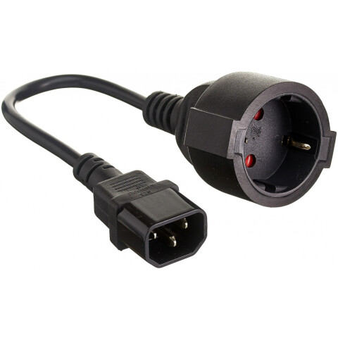 Переходник питания Schuko - IEC-320-C14, 0.15м, Exegate EC-30P