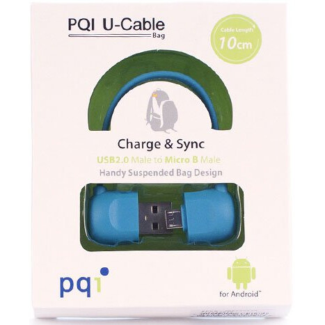 Переходник USB - microUSB, 0.1м, PQI PQI-uCABLE-BAG-BL