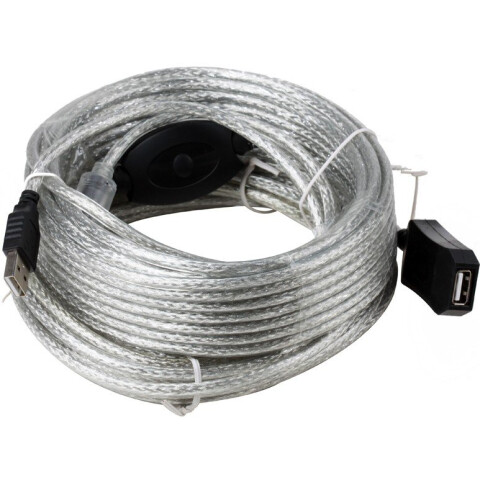 Кабель удлинительный USB 2.0 A (M) - A (F), 15м, AOpen ACU823-15M