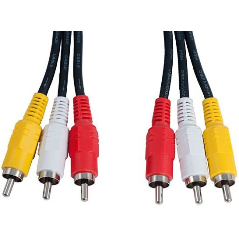 Кабель 3x RCA (M) - 3x RCA (M), 2м, Perfeo R3101