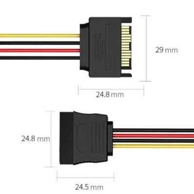 Кабель удлинительный SATA Power - SATA Power, 0.3м, Vention KDABY_0