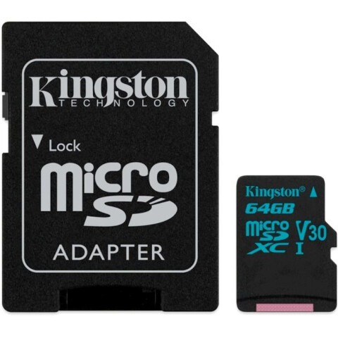 Карта памяти 64Gb MicroSD Kingston + SD адаптер (SDCG2/64GB)