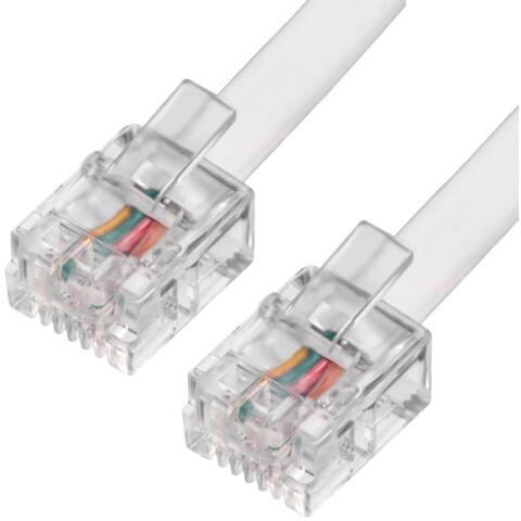 Кабель телефонный 6p4c, 0.5м, Greenconnect GCR-TP6P4C-0.5m