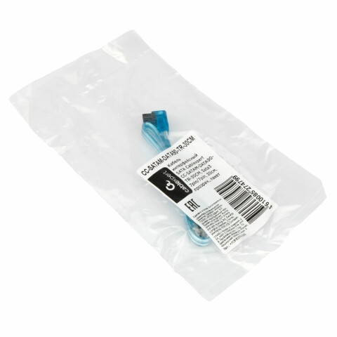Кабель Cablexpert SATA - SATA, 0.3м (CC-SATAM-DATA90-TR-30CM)_1