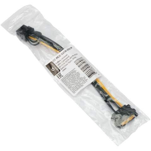 Кабель питания для видеокарты 8-pin PCI-E - SATA 15-pin, 0.2м, Cablexpert (CC-PCIE-SATA-20CM)_2
